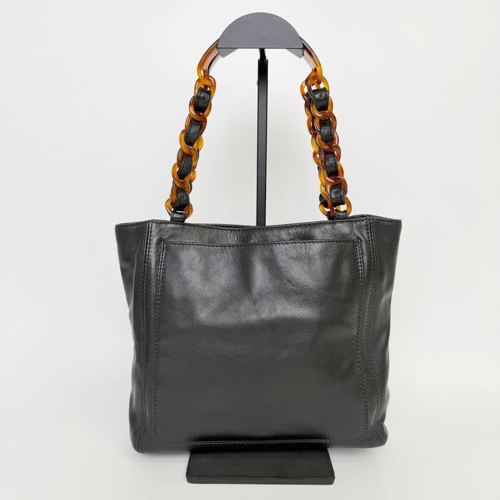 Chanel Timeless CC Tortoiseshell Chain Handbag Lambskin Black Vintage — view 4