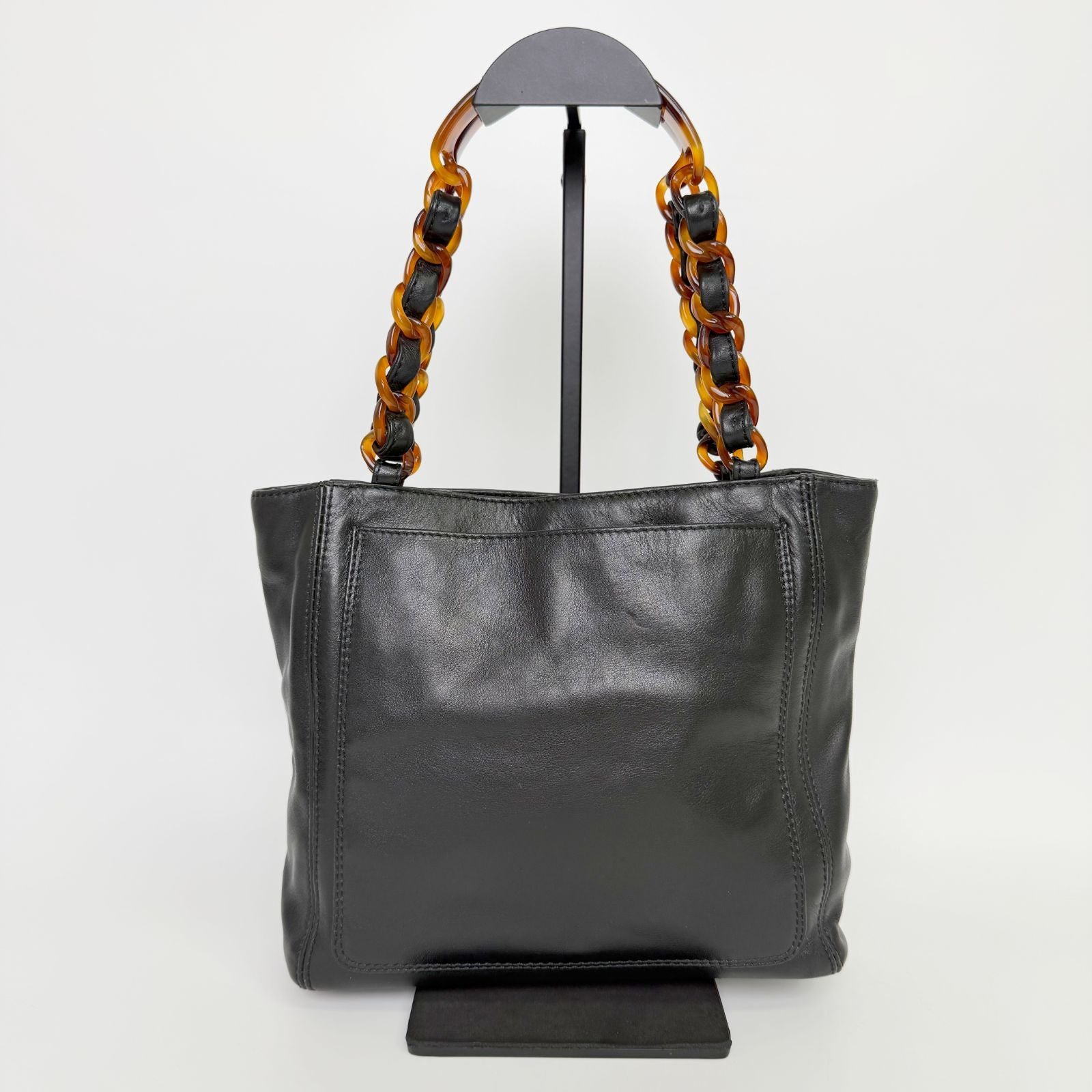 Chanel Timeless CC Tortoiseshell Chain Handbag Lambskin Black Vintage — view 4