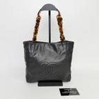 Chanel Timeless CC Tortoiseshell Chain Handbag Lambskin Black Vintage — view 2