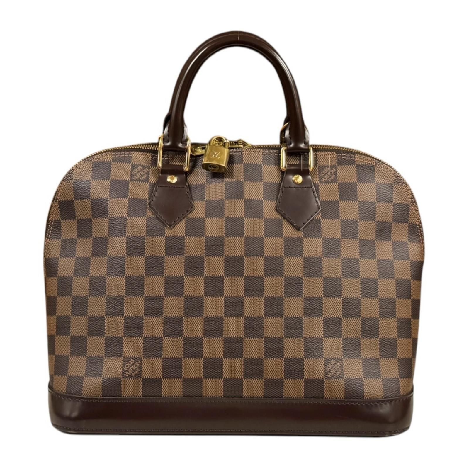 Louis Vuitton Alma Damier Handbag Canvas Brown