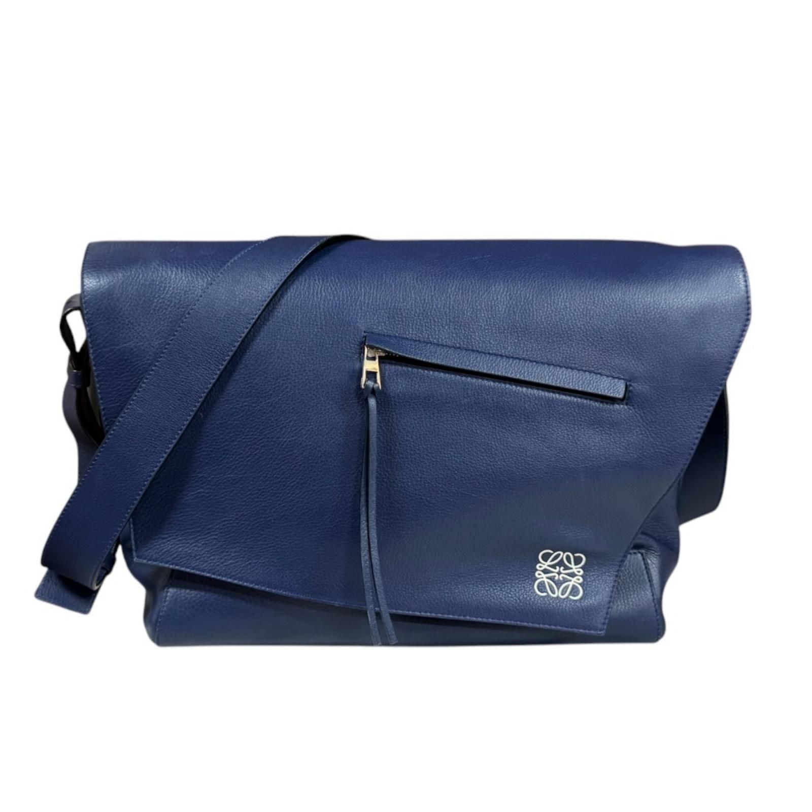 Loewe Anton Messenger Bag Anagram Leather 307.41 Navy