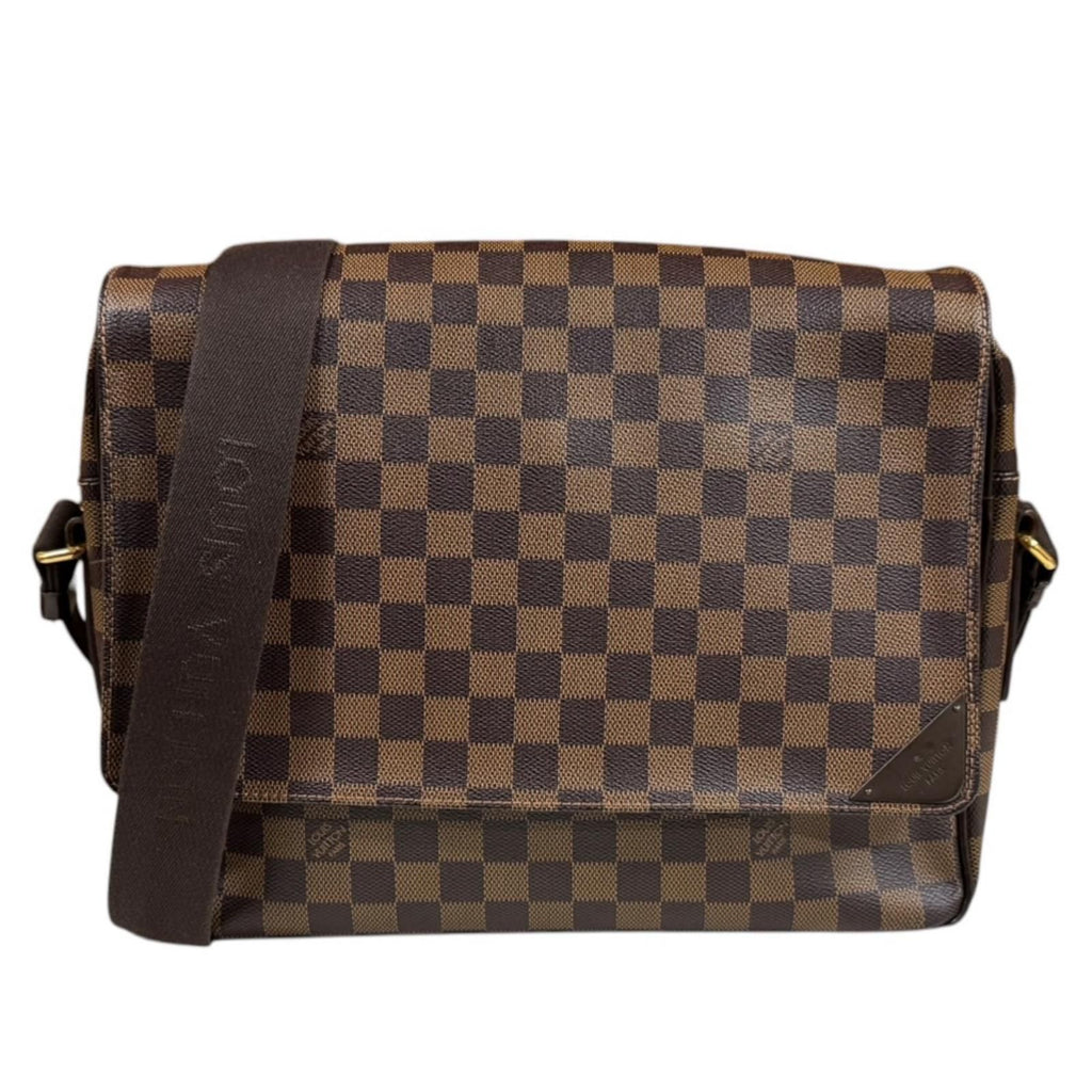 Louis Vuitton Shelton MM Damier Shoulder Bag Canvas Brown