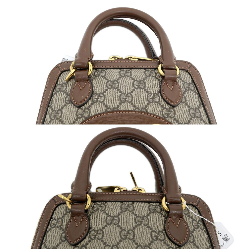 Gucci Bag Mini Top Handle Horsebit Brown GG Supreme — view 8