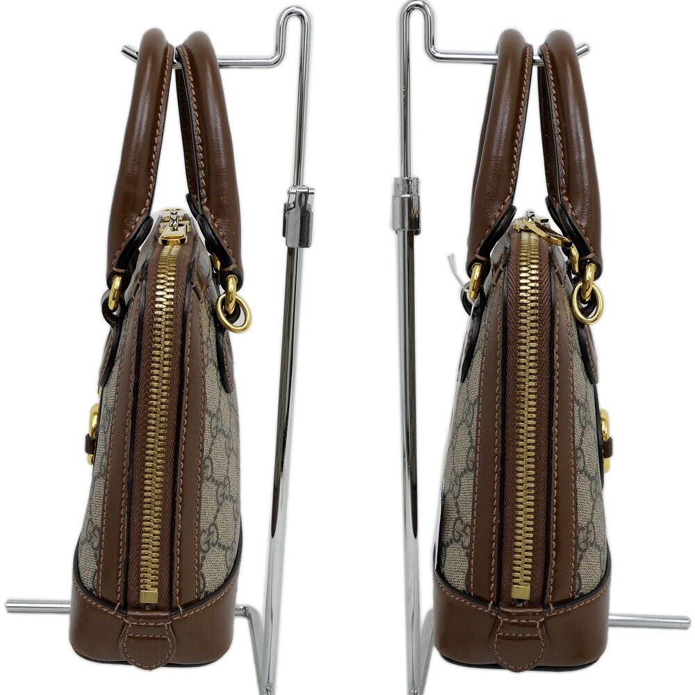 Gucci Bag Mini Top Handle Horsebit Brown GG Supreme — view 3