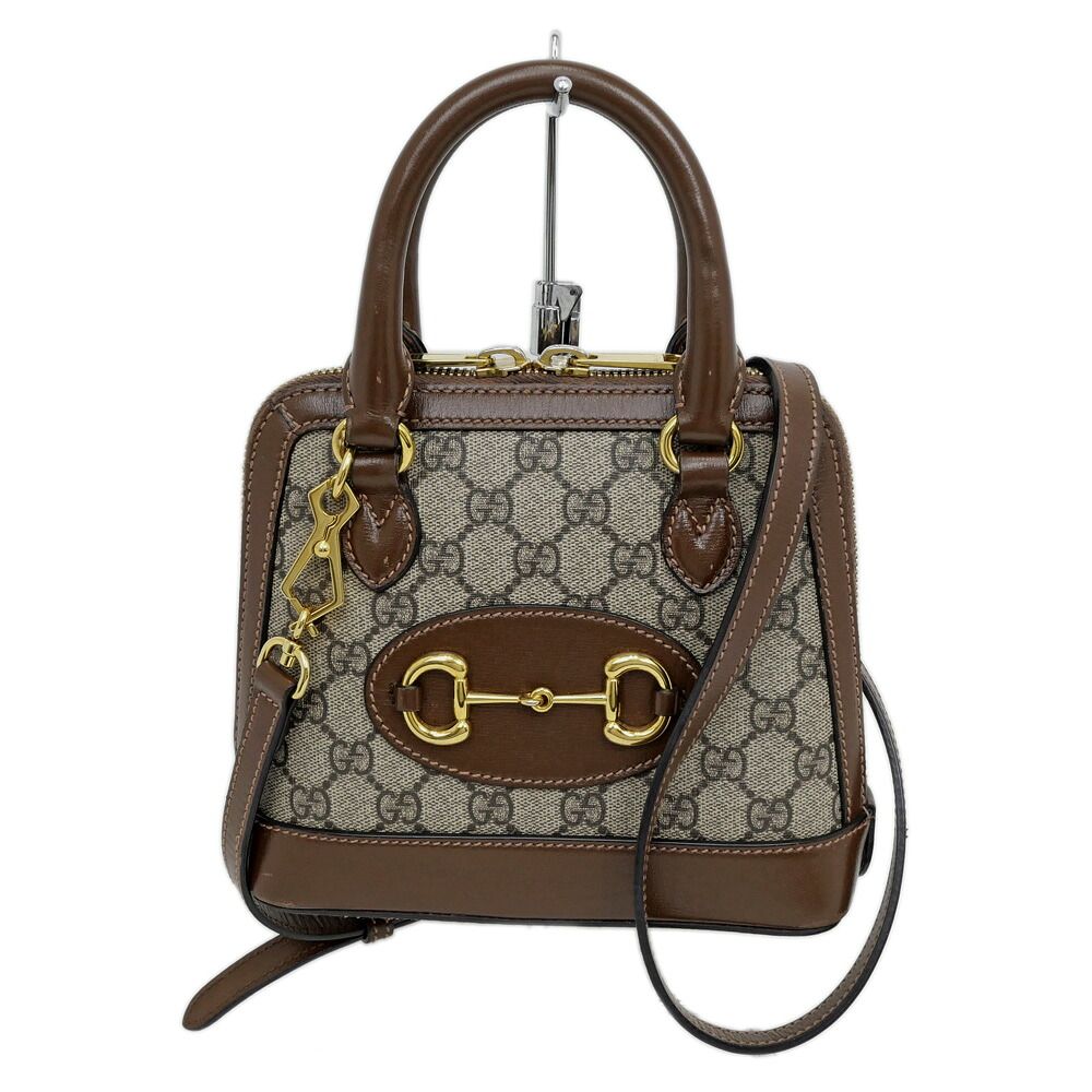 Gucci Bag Mini Top Handle Horsebit Brown GG Supreme