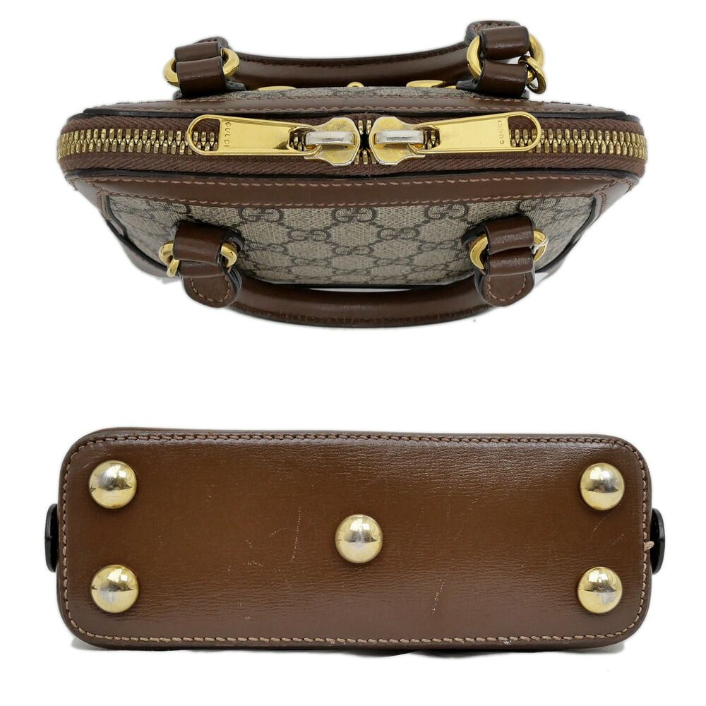 Gucci Bag Mini Top Handle Horsebit Brown GG Supreme — view 4