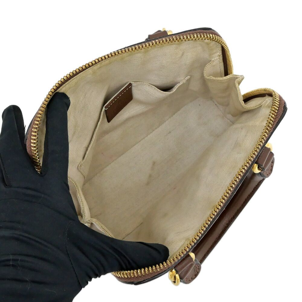 Gucci Bag Mini Top Handle Horsebit Brown GG Supreme — view 6