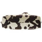 Prada Eme Cow Pattern Calf Hair Leather Oneshoulder White Brown Handbag — view 4