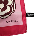 Chanel Long Scarf Camellia CC Logo Print Pattern Silk Multicolor — view 5