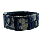 Dior Oblique Bracelet Bangle Jacquard Canvas Leather Metal Navy Daily — view 2