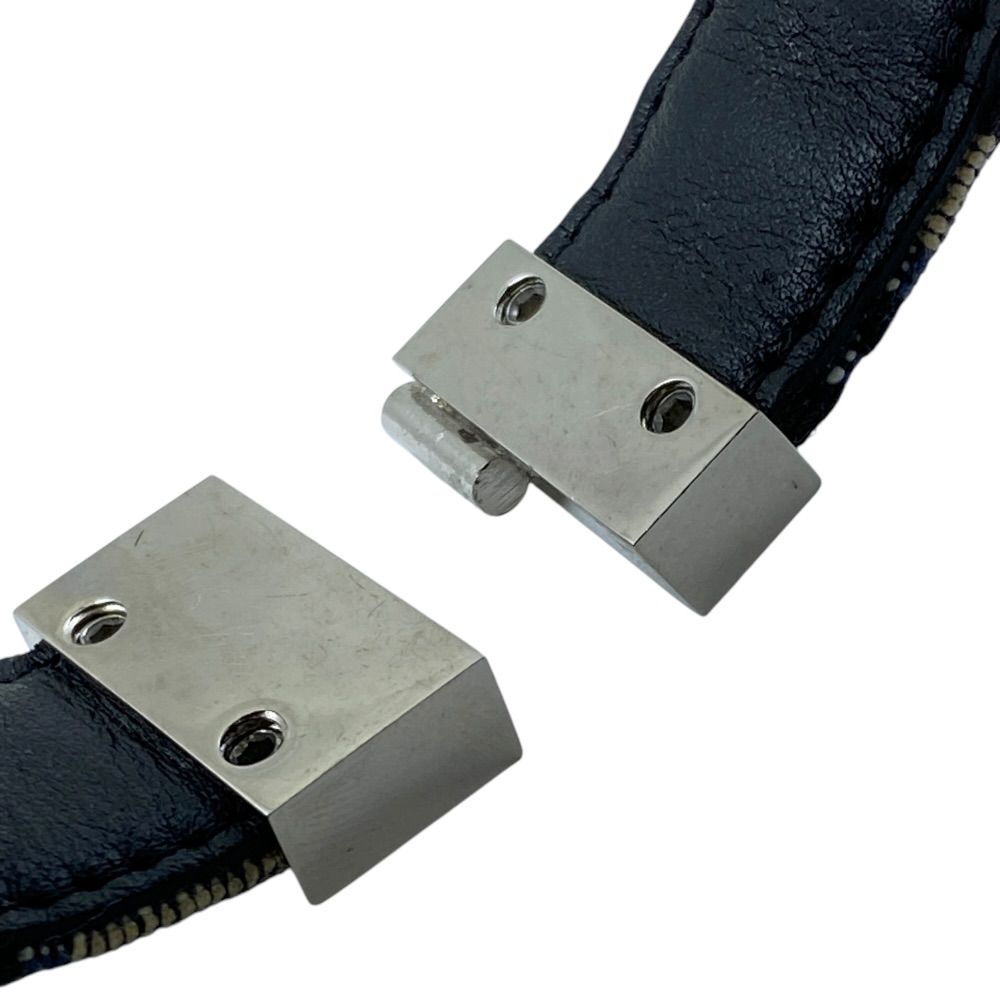 Dior Oblique Bracelet Bangle Jacquard Canvas Leather Metal Navy Daily — view 8