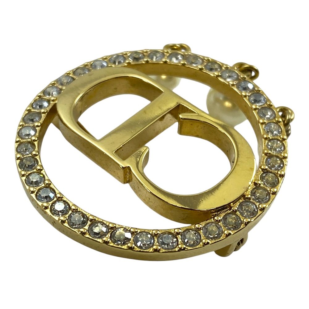 Dior Clair D Lune de Brooch Pin Metal Faux Pearl Rhinestone Gold Everyday — view 4