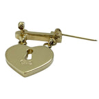 Chanel CC Logo Heart Lock Brooch Pin Gold Plated Everyday — view 8