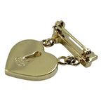 Chanel CC Logo Heart Lock Brooch Pin Gold Plated Everyday — view 5