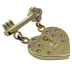 Chanel CC Logo Heart Lock Brooch Pin Gold Plated Everyday — view 3