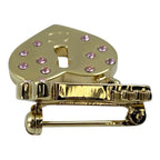 Chanel CC Logo Heart Lock Brooch Pin Gold Plated Everyday — view 7