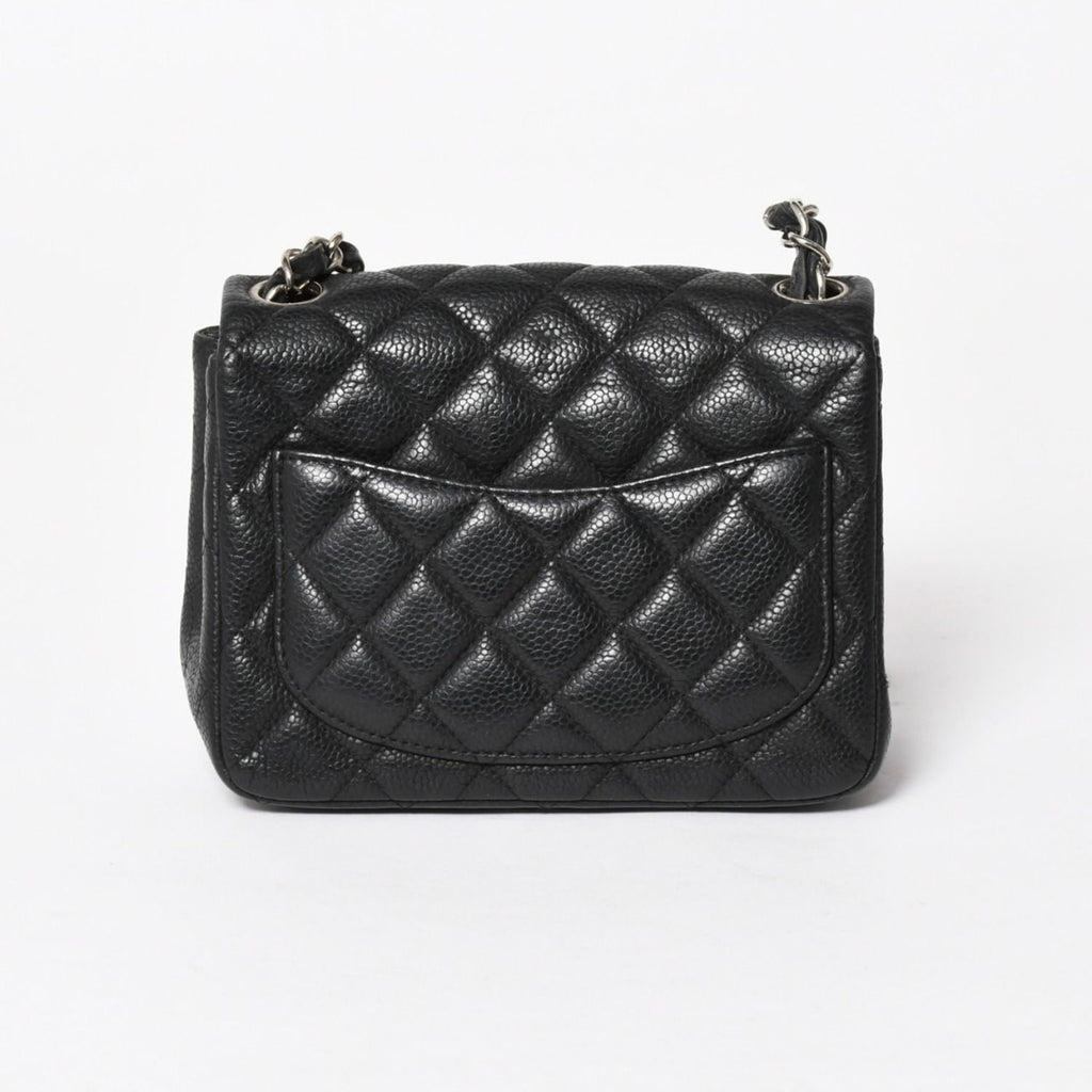 Chanel Mini Quilted 17 S Flap S Chain Shoulder Bag CC Logo Caviar Leather Black — view 2