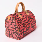 Louis Vuitton Monogram Graffiti Speedy 30 Handbag Brown Pink Gold — view 4