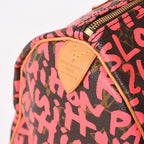Louis Vuitton Monogram Graffiti Speedy 30 Handbag Brown Pink Gold — view 6