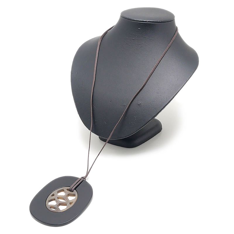 Hermes GM Buffalo Necklace Black Gray — view 8