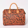 Louis Vuitton Monogram Speedy 30 Orange Handbag Graffiti Canvas