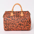 Louis Vuitton Monogram Speedy 30 Orange Handbag Graffiti Canvas — view 2