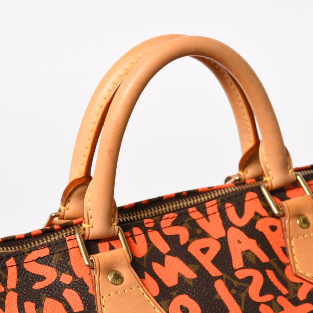 Louis Vuitton Monogram Speedy 30 Orange Handbag Graffiti Canvas — view 5