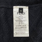 Fendi Sweater FF Jacquard Knit Aljx 48 Wool Rayon Logo Black Gray — view 8