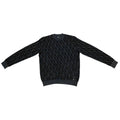 Fendi Sweater FF Jacquard Knit Aljx 48 Wool Rayon Logo Black Gray