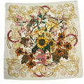 Chanel Scarf Sunflower Pattern Silk Multicolor