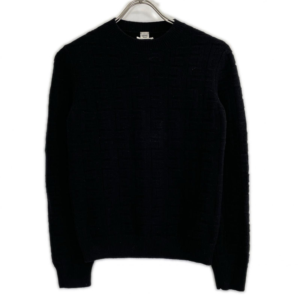 Hermes Black Wool Loungewear Voyage Knit 34 Sweater