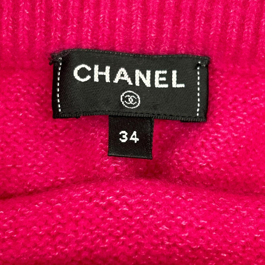 Chanel Wool Oak Silk Logo CC Button Knit Skirt 34 — view 3