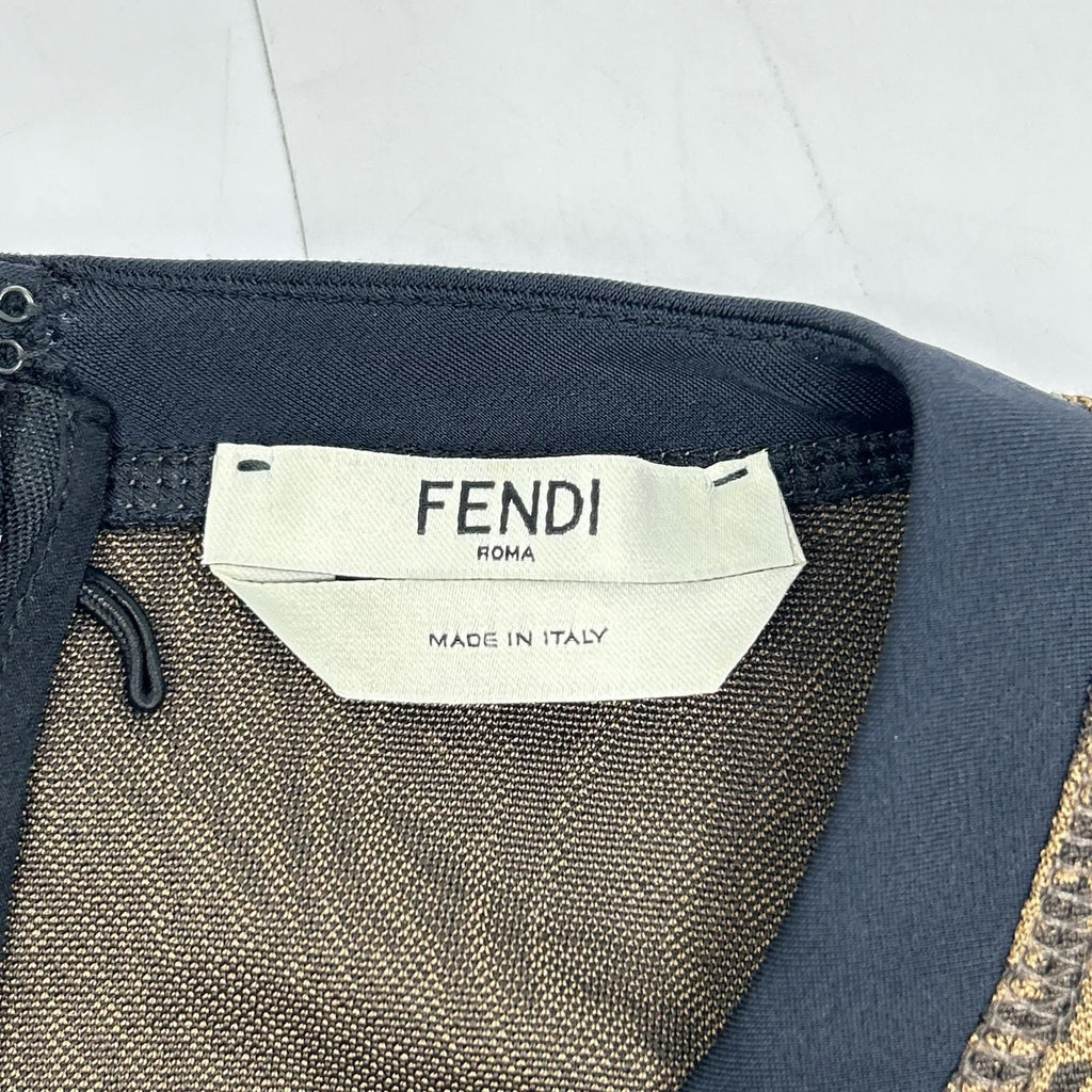 Fendi Brown Zucca Pattern Dress 36 — view 3