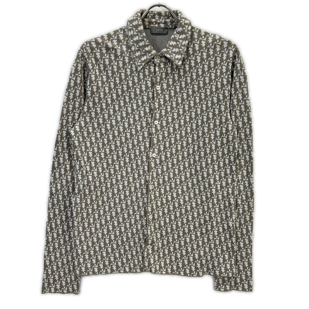 Dior 20 Brown Oblique Cotton Total Pattern Shirt
