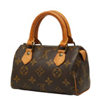 Louis Vuitton Monogram Mini Speedy 2-Way Shoulder Bag Brown Leather — view 2