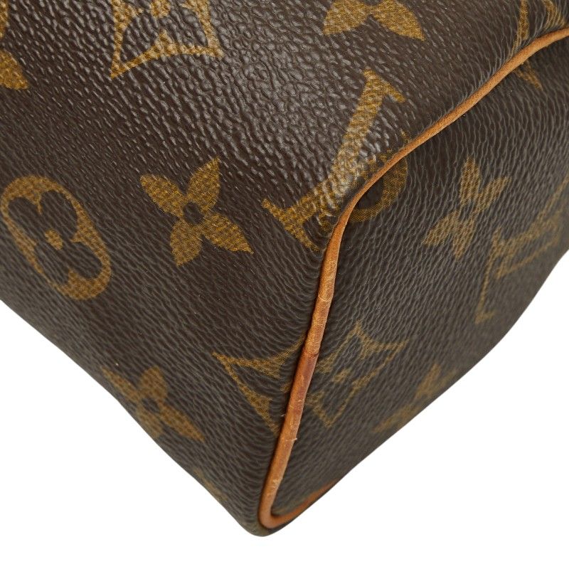 Louis Vuitton Monogram Mini Speedy 2-Way Shoulder Bag Brown Leather — view 4