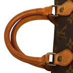 Louis Vuitton Monogram Mini Speedy 2-Way Shoulder Bag Brown Leather — view 9