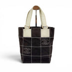 Chanel Wild Stitch Mini Tote CC Logo Black White Canvas Chocolate — view 2