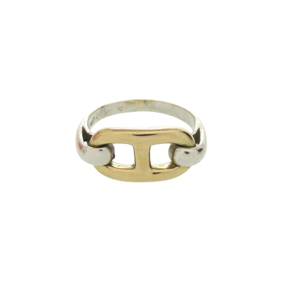 Hermes Chaine D'ancre 925 Sterling Silver 750 Gold Vintage Cursiv Ring