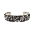 Gucci Double Leaf Motif 925 Sterling Silver Bangle Bracelet