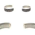 Gucci Double Leaf Motif 925 Sterling Silver Bangle Bracelet — view 3