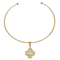 Louis Vuitton Collier Alla Folie Monogram Flower Motif Metal Gold Choker