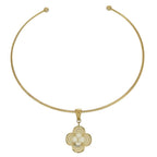 Louis Vuitton Collier Alla Folie Monogram Flower Motif Metal Gold Choker