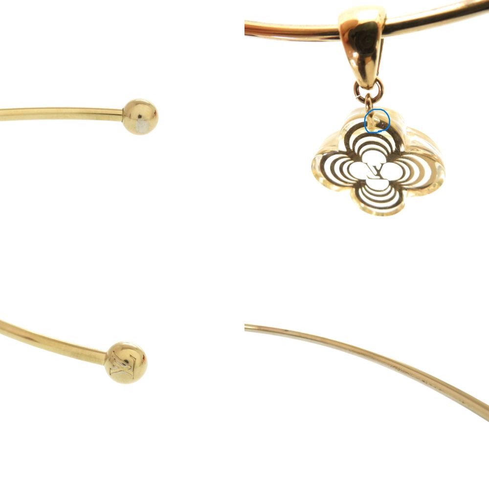 Louis Vuitton Collier Alla Folie Monogram Flower Motif Metal Gold Choker — view 4