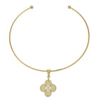 Louis Vuitton Collier Alla Folie Monogram Flower Motif Metal Gold Choker — view 2