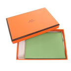 Hermes Calvi Duo Veau Epsom Vert Cricket Coin Case Wallet Green — view 2