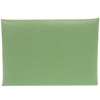 Hermes Calvi Duo Veau Epsom Vert Cricket Coin Case Wallet Green — view 3