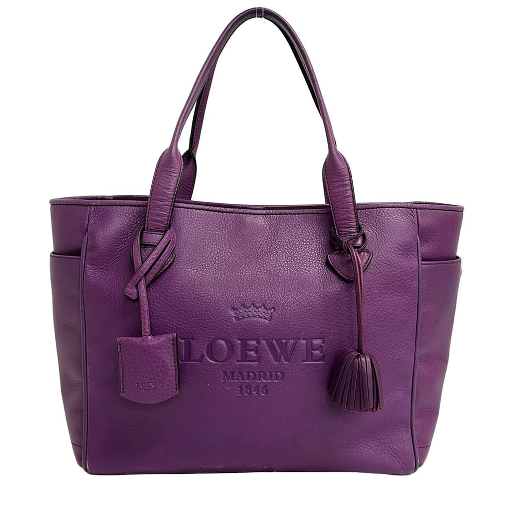Loewe Tote Heritage Purple Leather