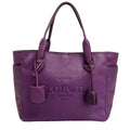 Loewe Tote Heritage Purple Leather