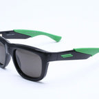 Bottega Veneta Sunglasses Made in Japan Acetate Rubber Black Green 53 Eyewear — view 3